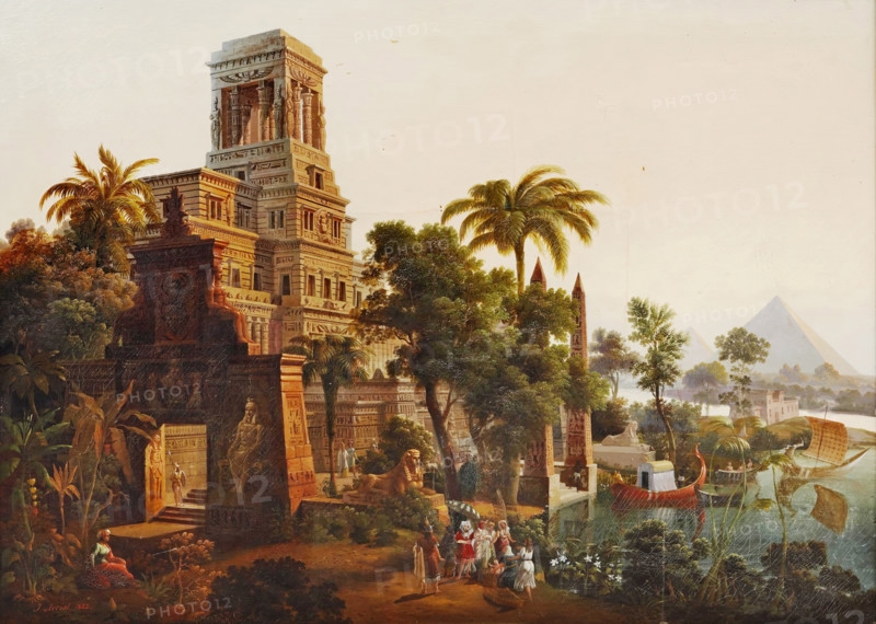 The Pharoah's daughter taking Moses out of the Nile, 1862. Creator: José María Avrial y Flores.