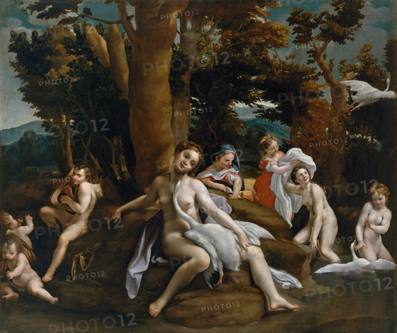 Leda and the swan, 1604. Creator: Eugenio Cajés.
