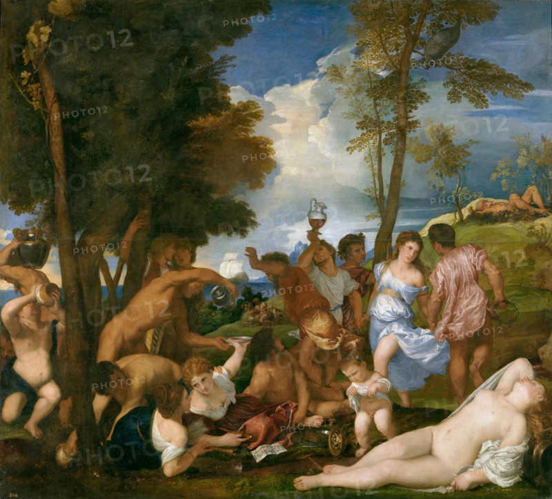 The Bacchanal of the Andrians, 1523-1526. Creator: Titian.