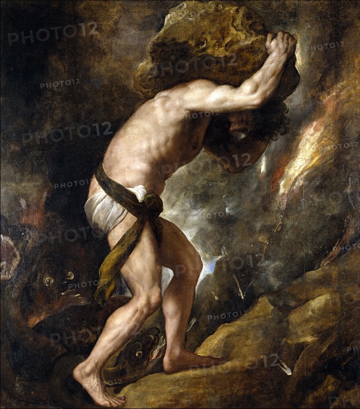 Sisyphus, between 1548 and 1549. Creator: Titian.