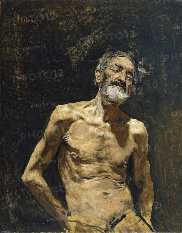 Nude Old Man in the Sun, 1862-1863. Creator: Mariano Jose Maria Bernardo Fortuny y Carbo.