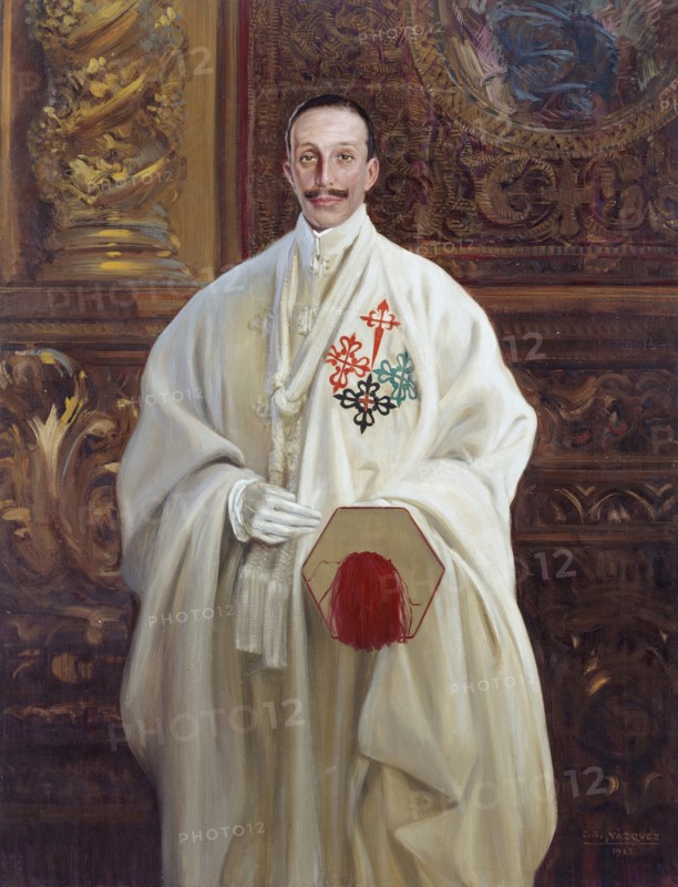 Alfonso XIII in the Habit of Grand Master of the Military Orders, 1928. Creator: Carlos Vázquez Úbeda.