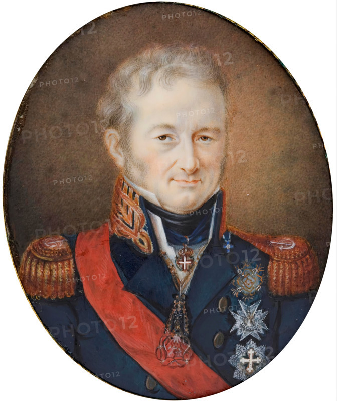 So-called portrait of Charles Felix of Savoy, King of Sardinia, 1821. Creator: Circle of Jean-Baptiste Isabey.