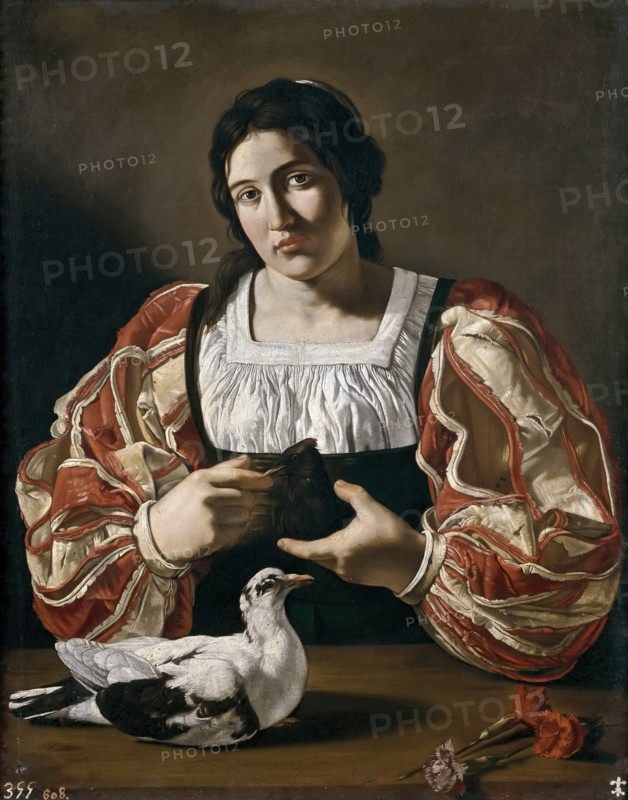 Woman with a Dove, between c1610 and c1620. Creators: Cecco del Caravaggio, Artemisia Gentileschi.