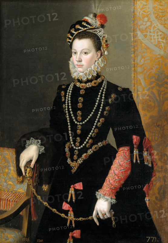 Queen Elisabeth of Valois, third wife of Philip II, c1605. Creator: Juan Pantoja de la Cruz.