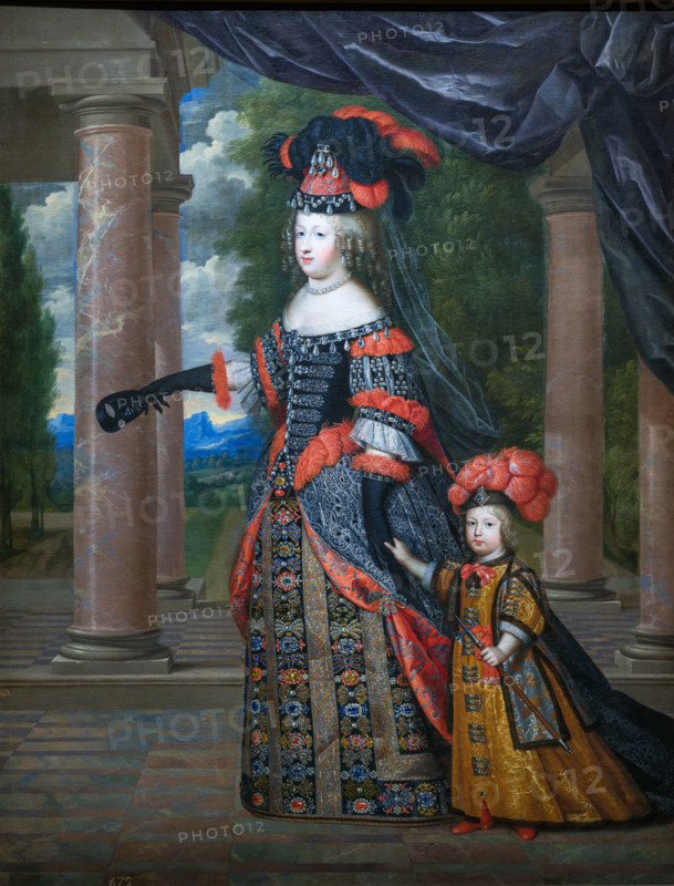 Portrait of Maria Theresa of Spain and her son in Polish costume, 1664. Creators: Charles Beaubrun, Henri Beaubrun.