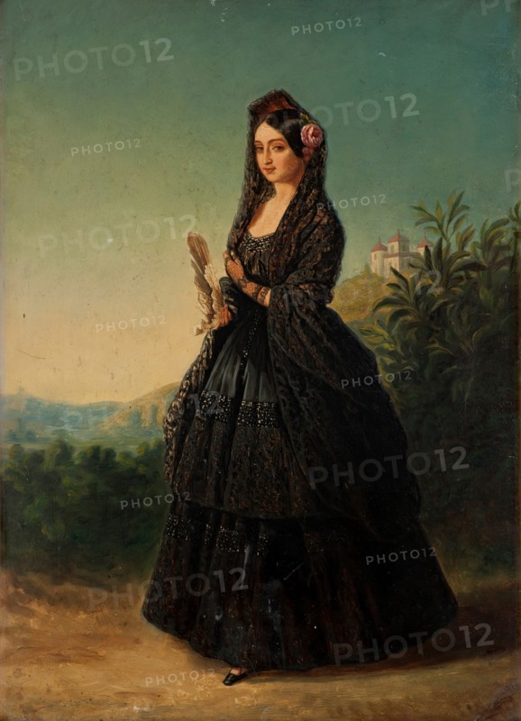 Luisa Fernanda de Borbón, Duchess of Montpensier, with a mantilla, mid-late 19th century.  Creator: Unknown.