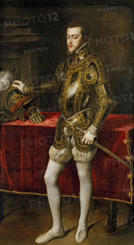 Philip II in Armour, 1551. Creator: Titian.