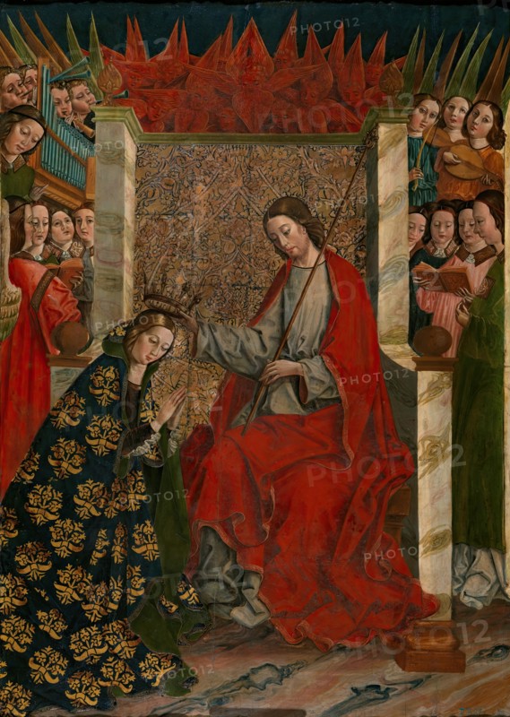 The Coronation of the Virgin, c1490. Creator: Master of the Once Mil Vírgenes.