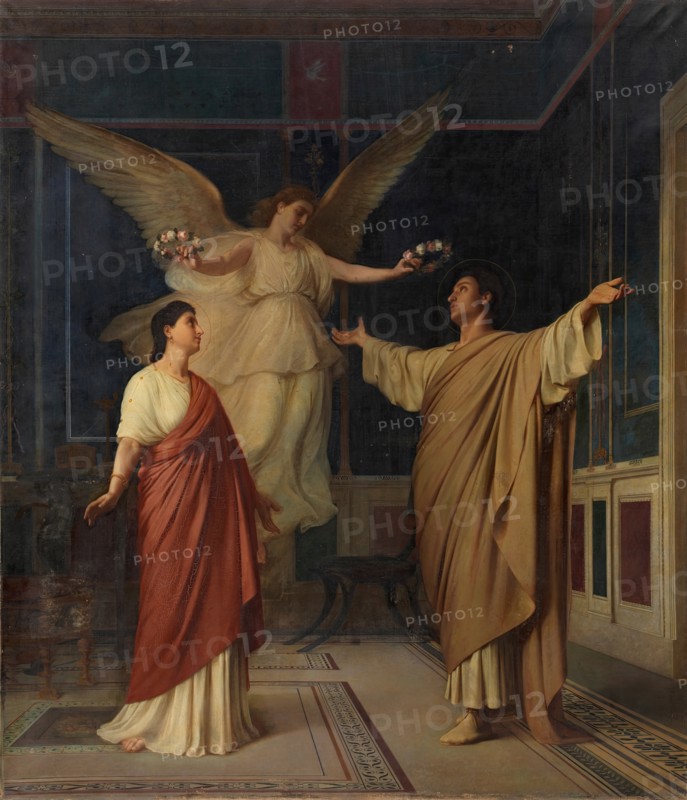 Saint Cecilia and Saint Valerian, c1866. Creator: Alejo Vera Estaca.