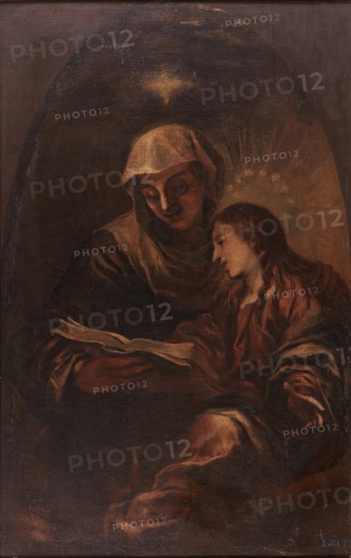 Saint Anne Teaching the Virgin to Read, 17th century. Creator: Francisco Herrera the Younger.