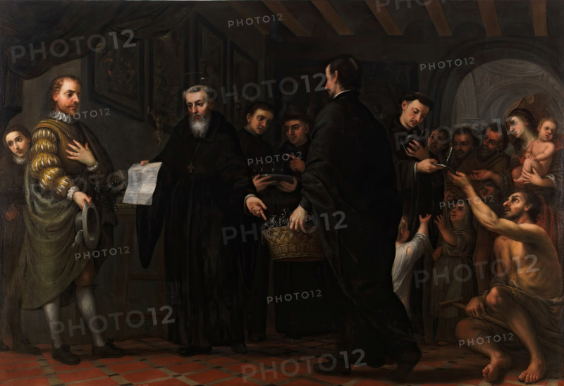 Saint Augustine Distributing the Wealth of the Rich Among the Poor, between c1663 and c1711. Creator: José García Hidalgo.