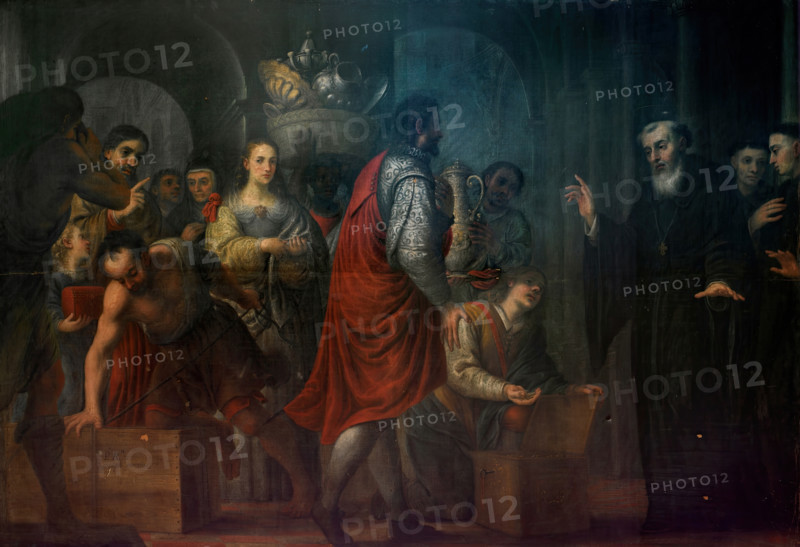 Saint Augustine Receiving Donations from the Rich, c1674. Creator: José García Hidalgo.