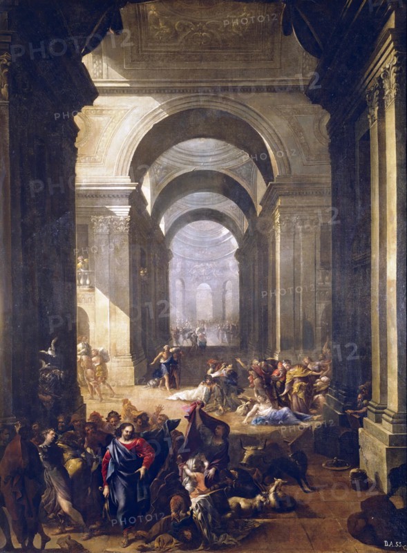 Expulsion of the Merchants from the Temple, c1670. Creator: Vicente Salvador Gomez.