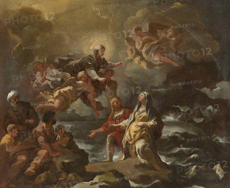 Saint Bridget saved from a shipwreck by the Virgin Mary, c1700. Creator: Luca Giordano.