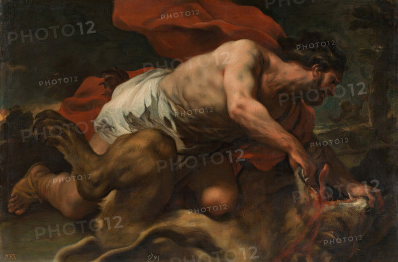 Samson and the Lion, between 1694 and 1696. Creator: Luca Giordano.