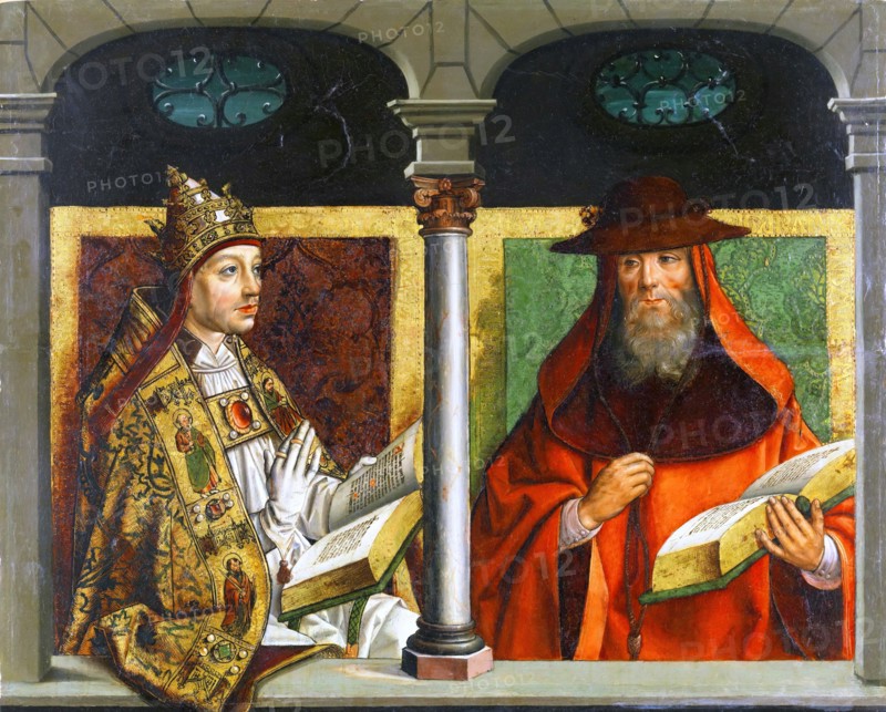Saint Gregory the Great and Saint Jerome, between c1495 and c1500. Creator: Pedro Berruguete.