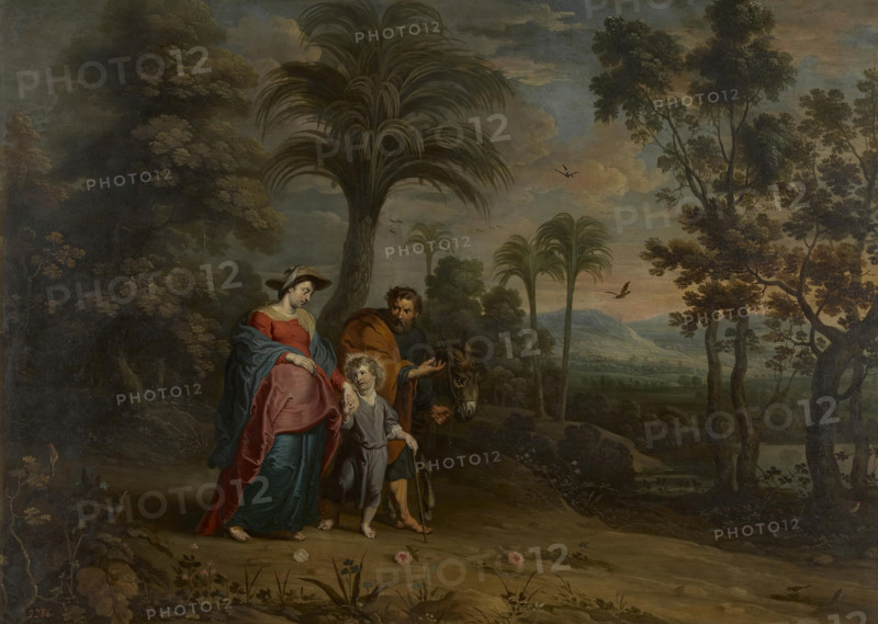 The Flight into Egypt, 17th century. Creator: Willem van Herp.