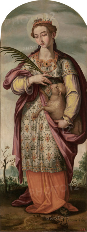 Saint Agnes of Rome, 1608. Creator: Francisco Pacheco.
