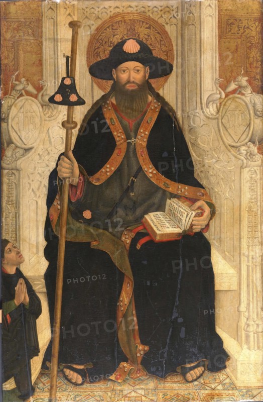 Saint James the Apostle with a Donor, c1450. Creator: Juan Rexach workshop.