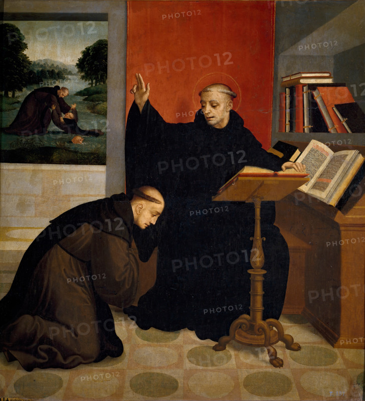 Saint Benedict Blessing Saint Maurus, between 1540 and 1545. Creator: Juan Correa de Vivar.