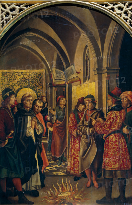 The Trial by Fire, (Saint Dominic and the Albigensians), c1480-1500. Creator: Pedro Berruguete.