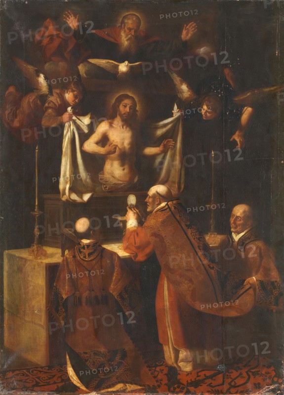 The Mass of Saint Gregory, 1650. Creator: Jerónimo Jacinto Espinosa.