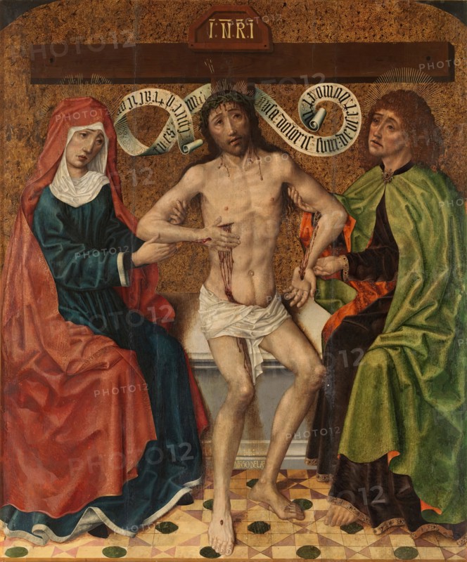 Christ between the Virgin and Saint John, c1475-c1480. Creator: Diego de la Cruz.
