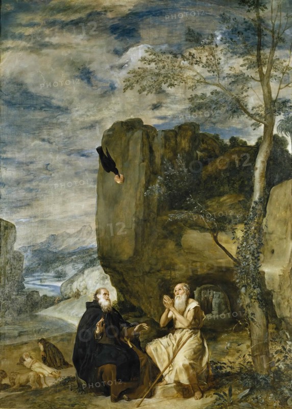 Saint Anthony Abbot and St. Paul, the first hermit, c1634. Creator: Diego Velasquez.