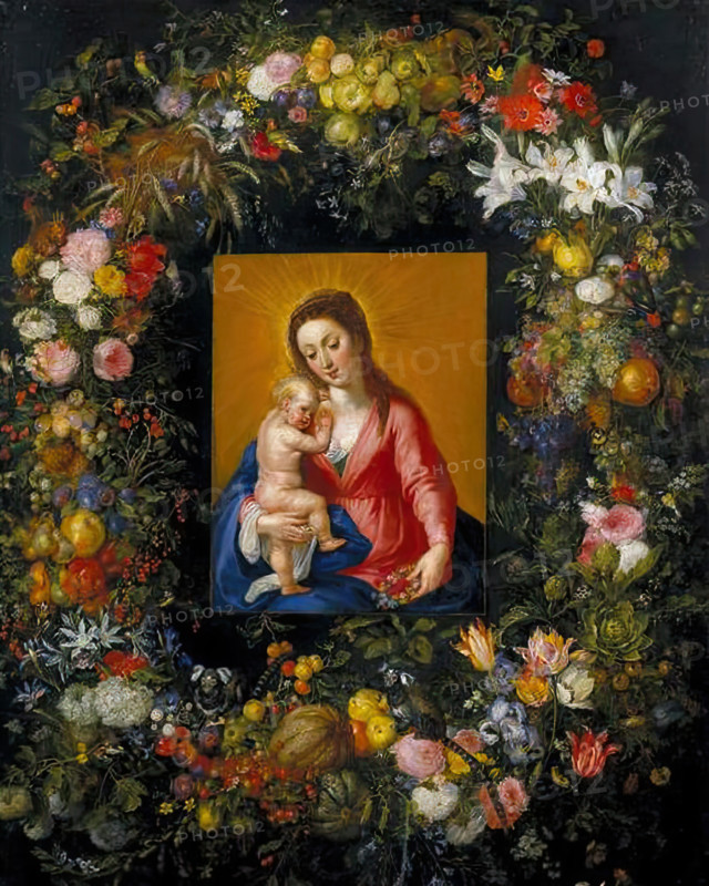 Garland with the Virgin and Child, c1621. Creators: Jan Brueghel the Elder, Hendrick van Balen I.