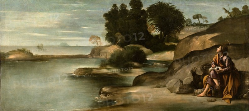 Saint John the Evangelist in Patmos, between 1612 and 1614. Creator: Juan Bautista Maino.