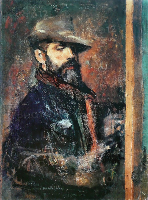 Self-Portrait Painting (Young Man with a Hat), 1895. Creator: Ignacio Pinazo Camarlench.
