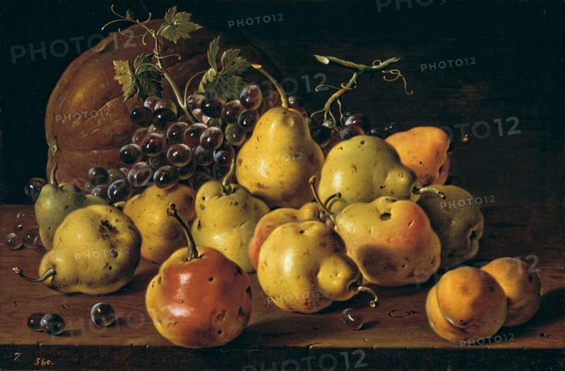 Still Life with Pears, Peaches, Grapes, and Melon, 1771. Creator: Luis Meléndez.
