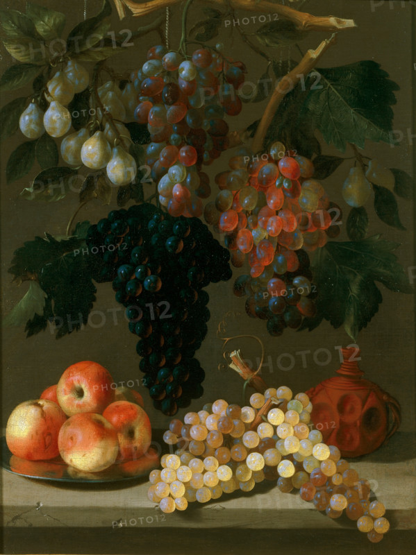 Still Life with Grapes, Apples and Plums, c1630. Creator: Juan Bautista de Espinosa.