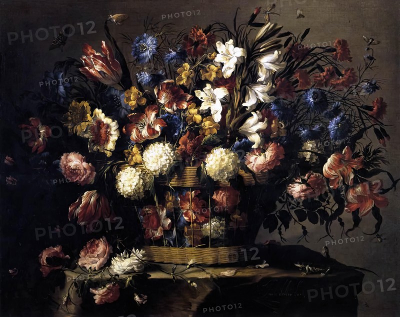Basket of flowers, between 1668 and 1670. Creator: Juan de Arellano.