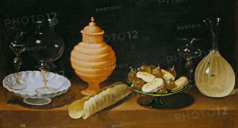 Still-Life of Glass, Pottery, and Sweets, 1622. Creator: Juan van der Hamen y León.