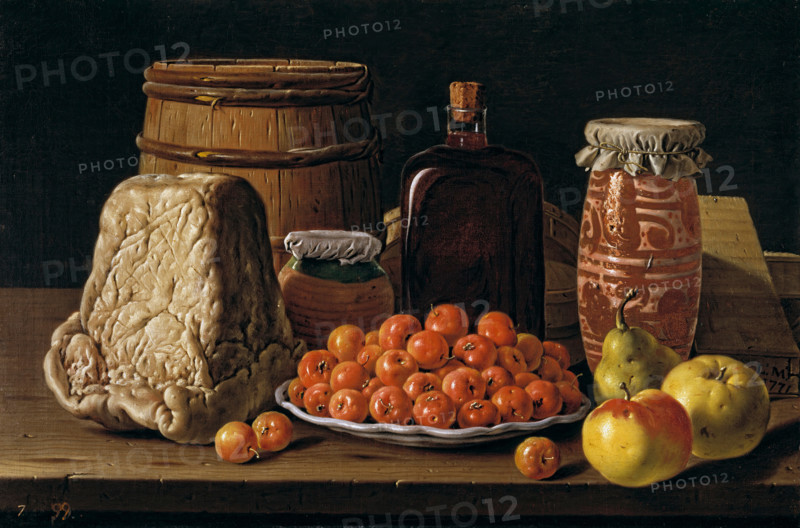 Still Life with Fruit and Cheese, 18th century. Creator: Luis Meléndez.