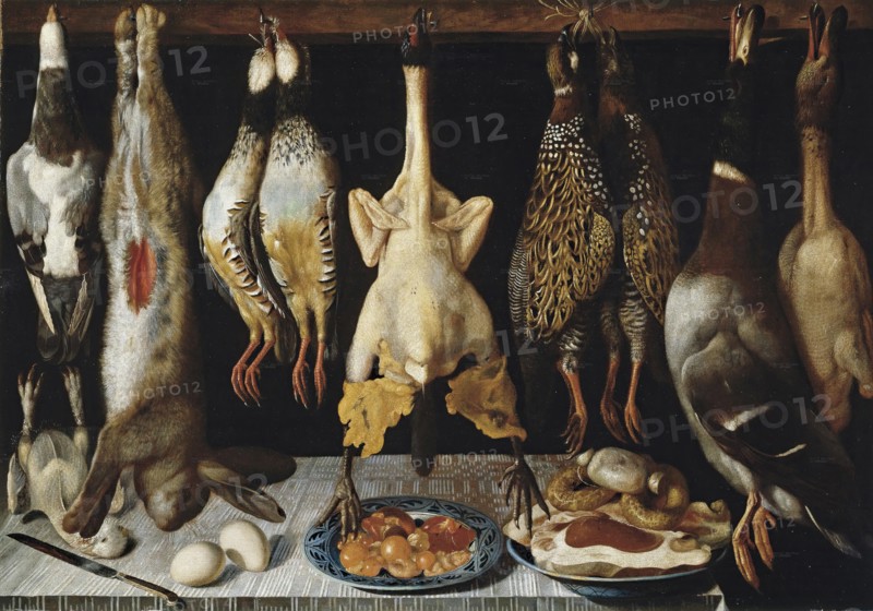 Still Life with Birds and Hares, 17th century. Creator: Tomás Hiepes.