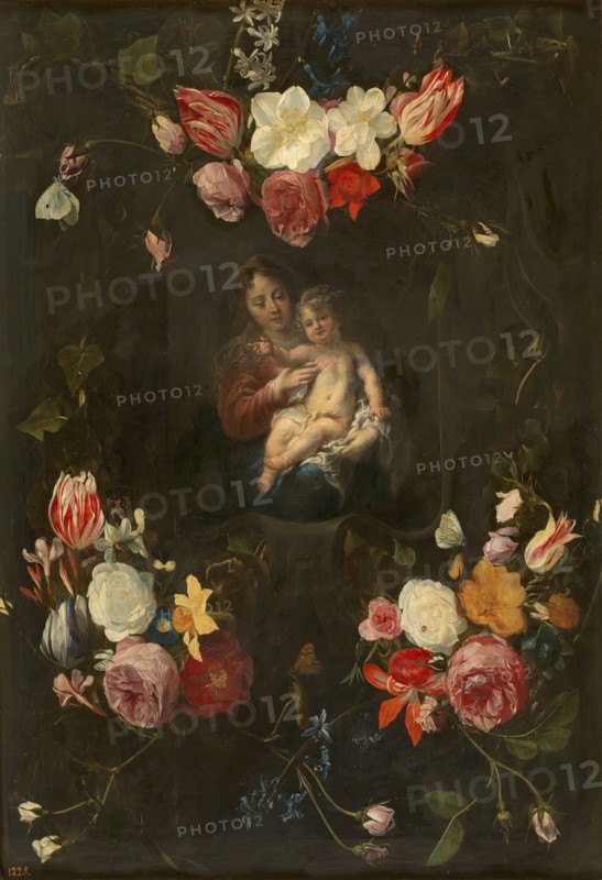 Virgin and Child in a Flower Garland, early-mid 17th century.  Creators: Daniel Seghers, Cornelis Schut I.