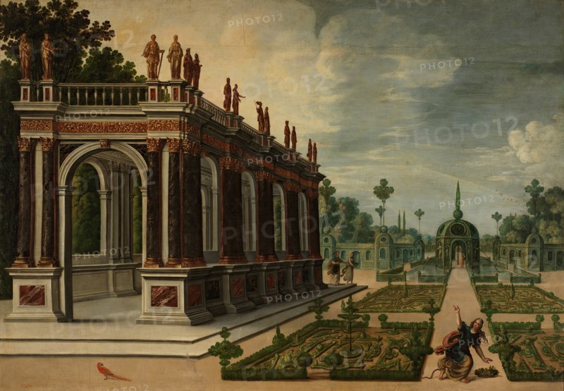 Perspective view of a garden, 18th century.  Creator: Unknown.