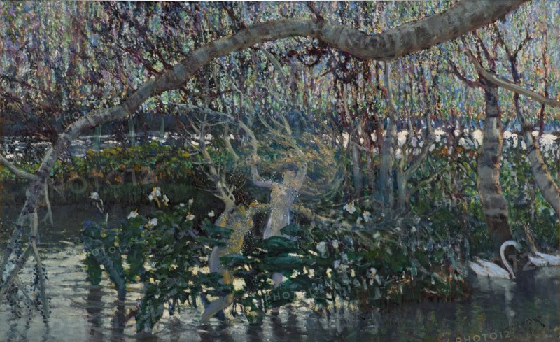 Lampecia and Phoebe (fable), 1920.  Creator: Antonio Muñoz Degrain.