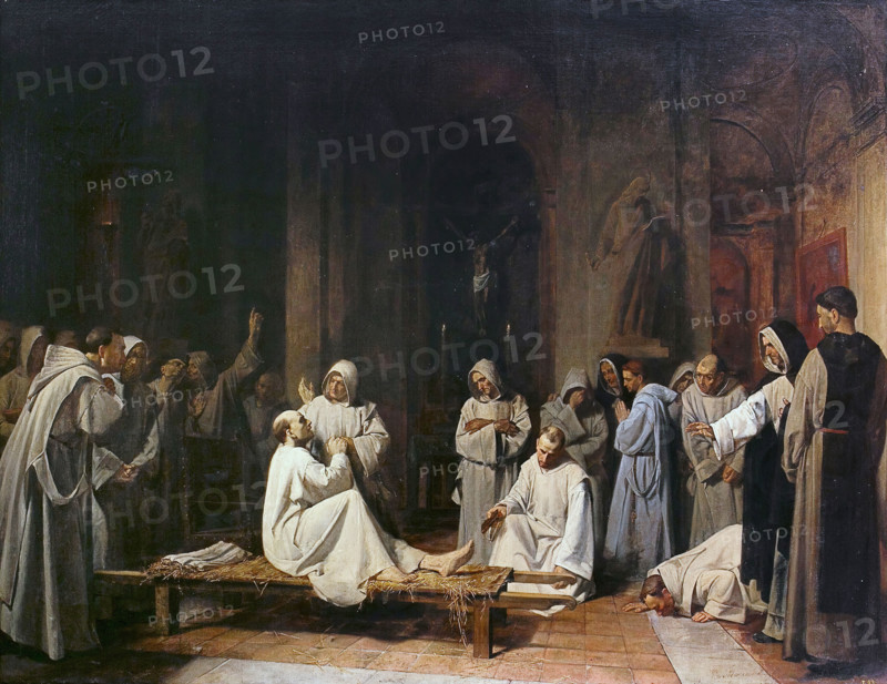 Last Moments of Friar Charles Climaque, 1862. Creator: Benito Mercade y Fabregas.