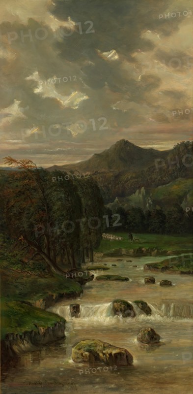 Landscape with river, 1891. Creator: Ceferino Araujo.