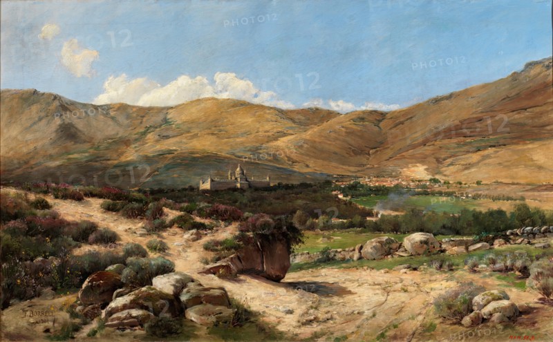 Landscape of El Escorial Catalan: Paisatge d'El Escorial, 1901. Creator: Felix Borrell Vidal.