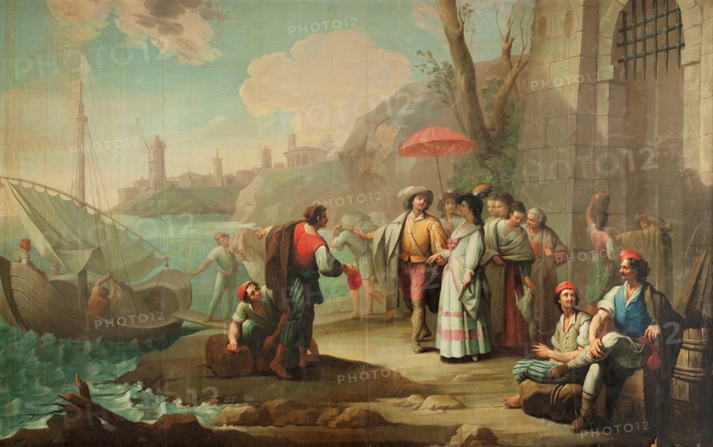 A Family Embarking in a *Tartana*, 1784. Creator: Zacarias Gonzalez Velazquez.