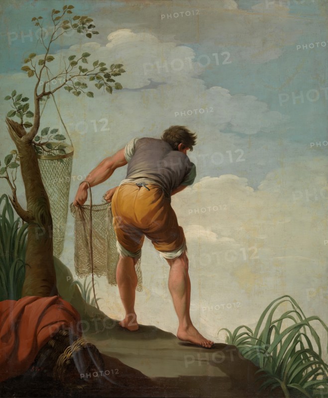 Fisherman casting nets, 1785. Creator: Zacarias Gonzalez Velazquez.