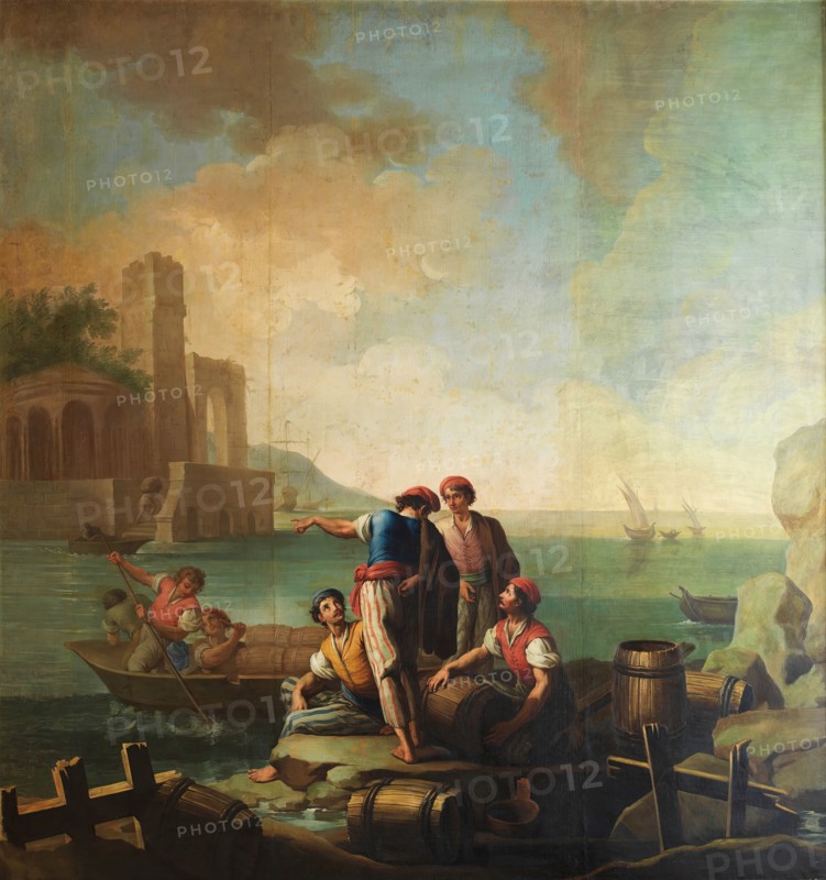 Fishermen by a port, 1785. Creator: Zacarias Gonzalez Velazquez.