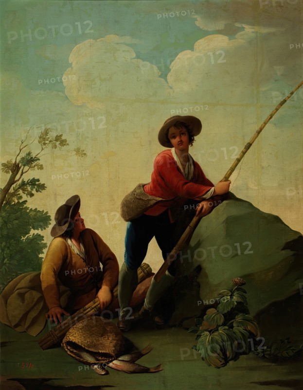 Two fishermen, one with a rod and the other seated, 1785. Creator: Zacarias Gonzalez Velazquez.