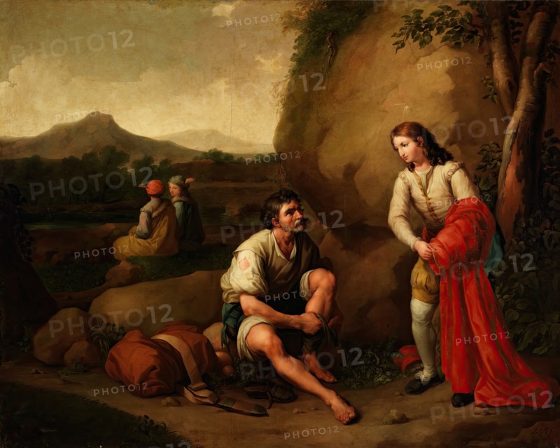 Saint Francis Giving His Cloak to a Poor Man, c1787. Creator: Zacarias Gonzalez Velazquez.