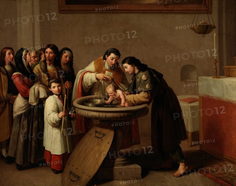 The Baptism of Saint Francis, c1787. Creator: Zacarias Gonzalez Velazquez.